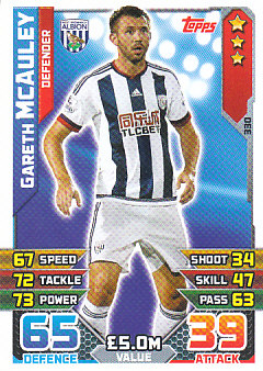 Gareth McAuley West Bromwich Albion 2015/16 Topps Match Attax #330